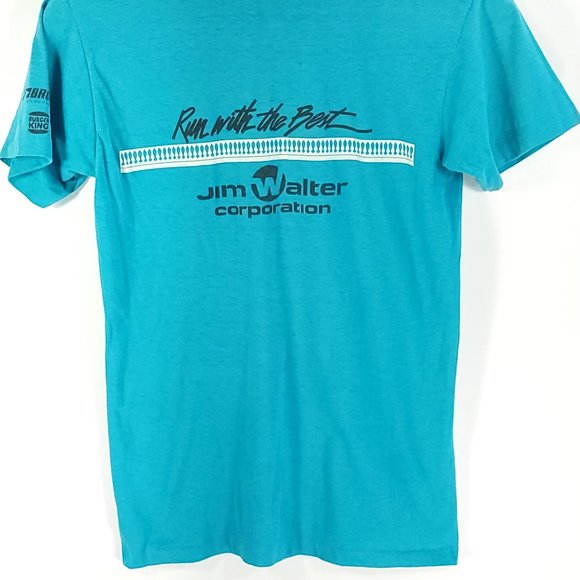 Vtg Gasparilla Distance Classic Tampa Graphic T-Shirt Men's Med Blue Sport T 80s - Picture 8 of 10